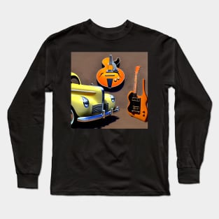 Oranges And Lemons An Abstract Image of Guitars And A Car Long Sleeve T-Shirt